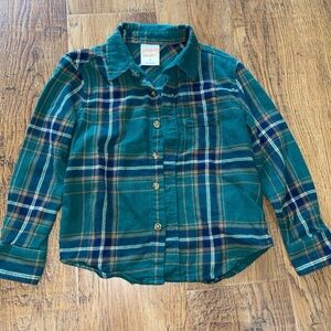 Jumping Beans Teal and Navy Plaid Button Down Shirt